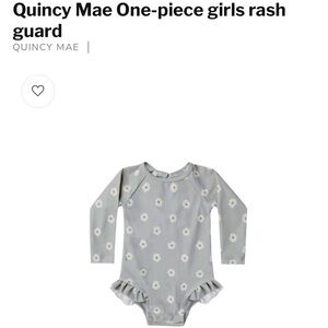 Quincy Mae Blue Floral Rash Guard size 6-12 months